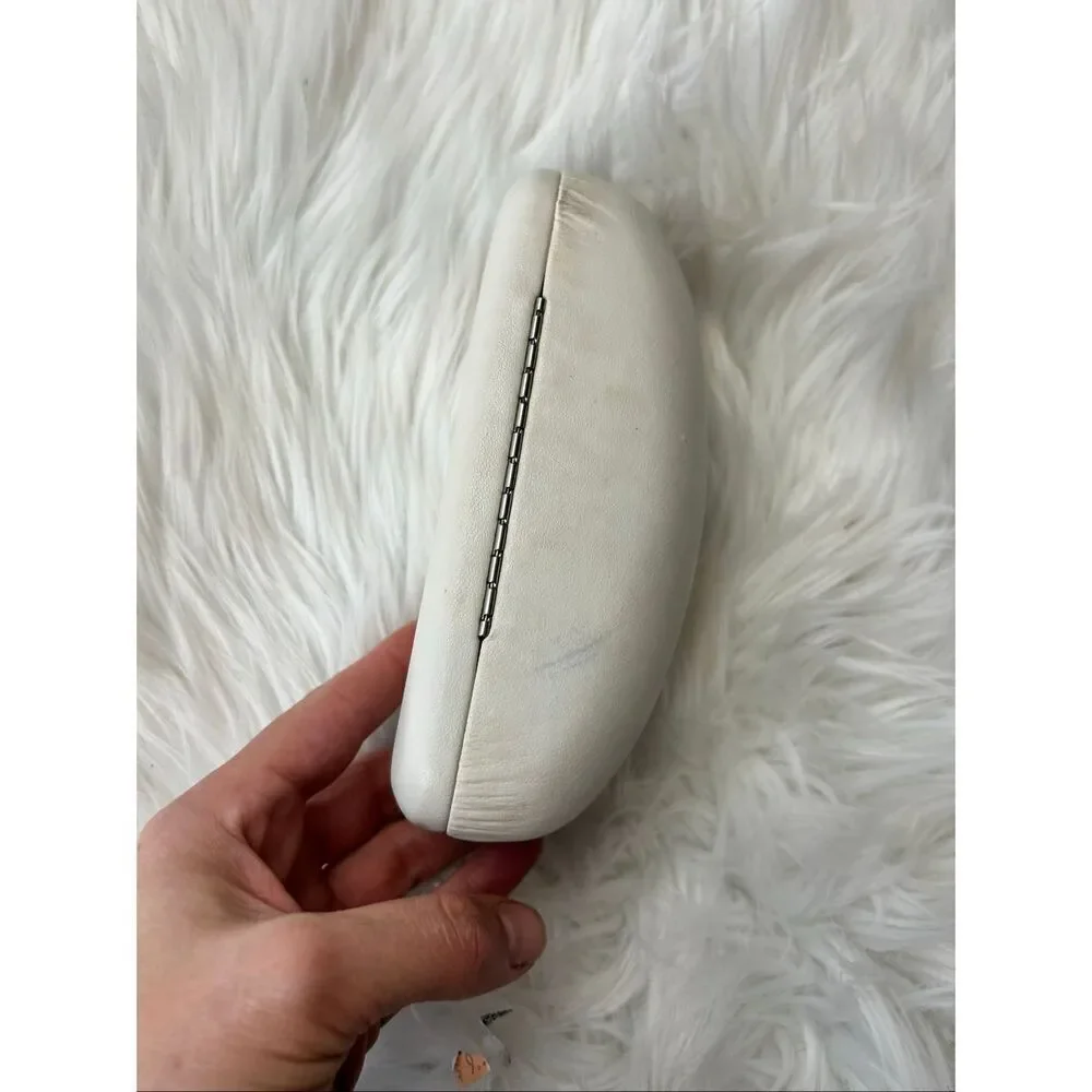White Dolce Gabbana D&G Leather Hardshell Eyeglass Case 6.5